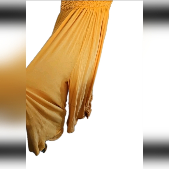 Urban Outfitters Out From Under Womens Orange Makena Smocked Boho Jumpsuit M - Picture 8 of 16